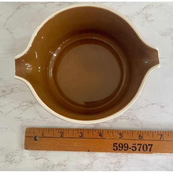 Vintage Mikasa Stoneware Creamer and Gravy Boat Mocha Brown Midcentury modern. - Picture 8 of 9